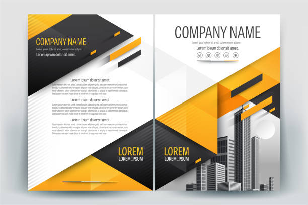Yellow Poster Brochure Flyer design Layout background vector template A4 vector art illustration