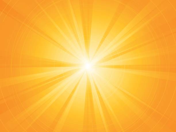 yellow rays radial sun background vector art illustration
