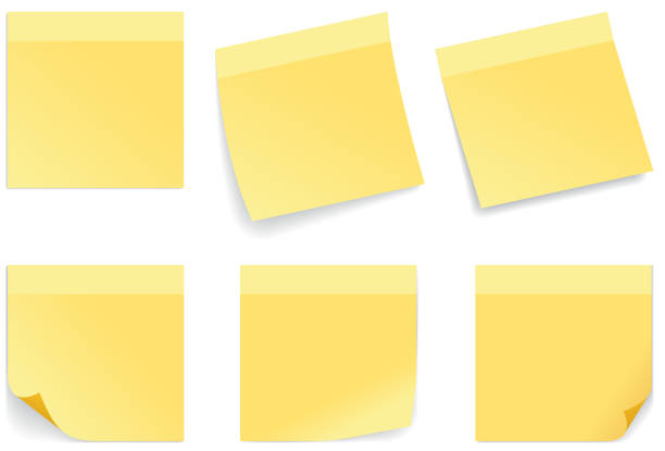 Yellow Stick Note Vector illustration of  yellow stick note isolated on white background. adhesive note stock illustrations