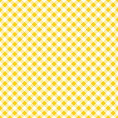 Yellow and white tablecloth argyle seamless diagonal pattern background.