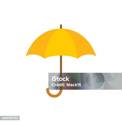 istock Yellow umbrella isolated on white background 668355162