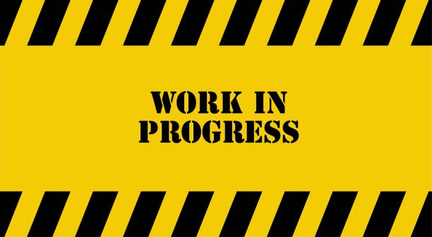 yellow warning sign. Work in progress background. yellow warning sign. Work in progress background. incomplete stock illustrations