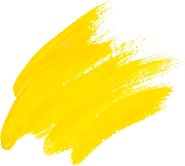 ilustrações, clipart, desenhos animados e ícones de mancha de tinta amarela textura aquarela brilhando pincelada - amarelo