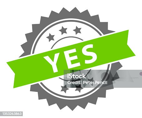 istock Yes - Stamp, Imprint, Seal Template. Grunge Effect. Vector Stock Illustration 1353263863