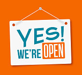 istock Yes, We're Open! Sign 1221448683