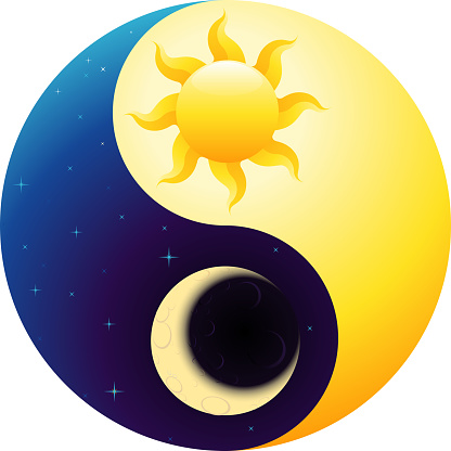 Ying Yang Sun And Moon Stock Illustration - Download Image Now - iStock