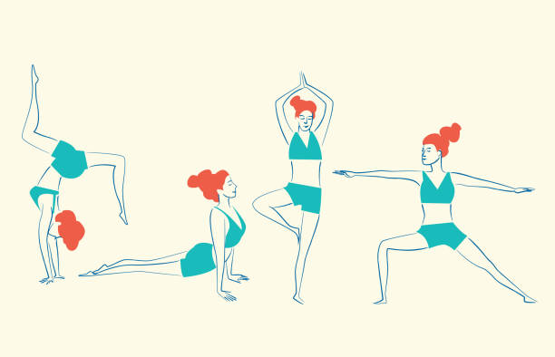 Yoga This people stays healthy by exercising your Body.

This illustration is made in vectors and it is easy to change colors and adapt to any size. yoga drawings stock illustrations