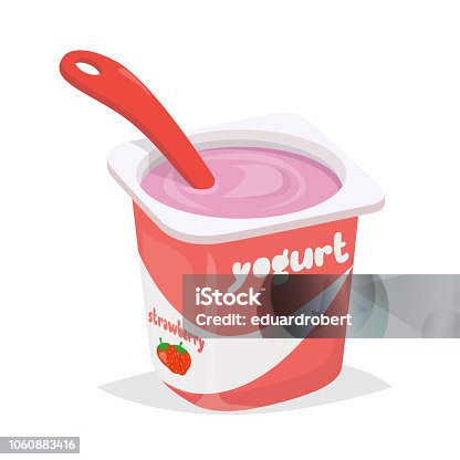istock Yogurt cup with spoon 1060883416