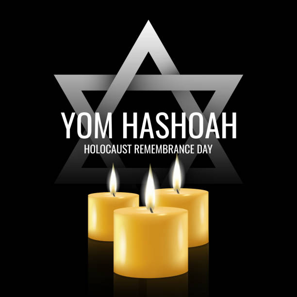 jom haszoah - holocaust remembrance day stock illustrations