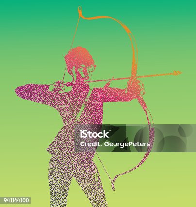 istock Young Businesswoman aiming at target goals 941144100