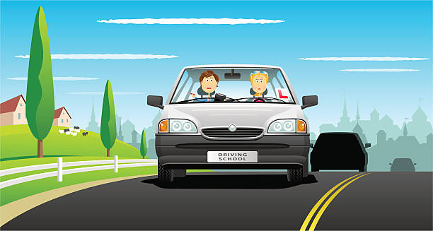Young driver Young driver. teen driving stock illustrations
