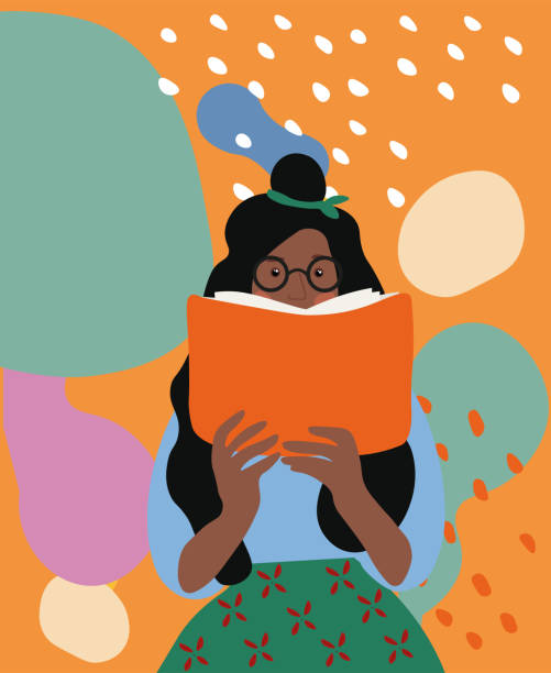 ilustrações de stock, clip art, desenhos animados e ícones de young girl reading book - reading