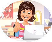 istock Young Girl Using Laptop 496193551