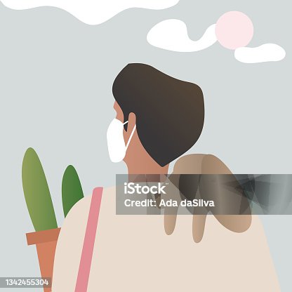 istock A young man and a dog after shopping 1342455304