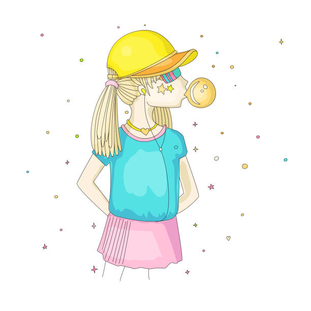 19 Drawing Of Kid Blowing Bubble Gum Illustrations Royalty Free