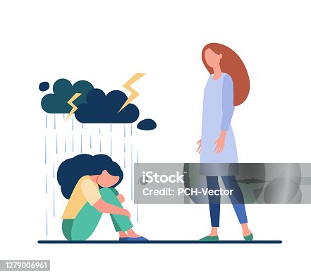 istock Young woman giving support to female friend 1279006961