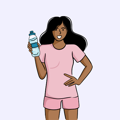 Youngwoman Holding a Bottle of Water