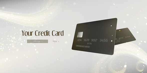 Your credit card web banner with black bank cards