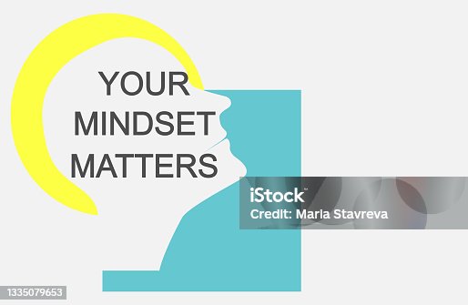 istock Your Mindset Matters, vector. Motivational inspirational positive quote. 1335079653