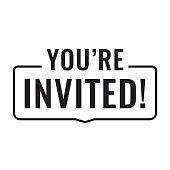 istock You're invited! Flat vector illustration on white background. 1027052258