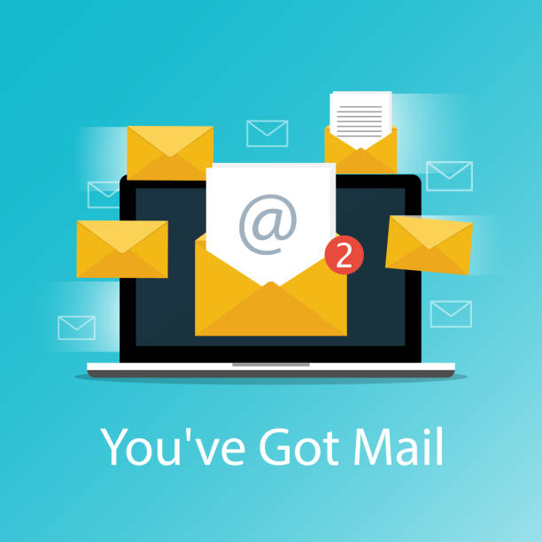 You've got mail,Email laptop notifications vector  signup stock illustrations