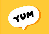 istock Yum text. Yummy concept design doodle for print. 1178543653