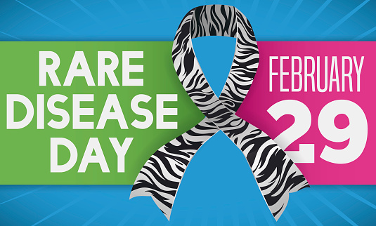 Zebra Pattern in Ribbon with Labels for Rare Disease Day