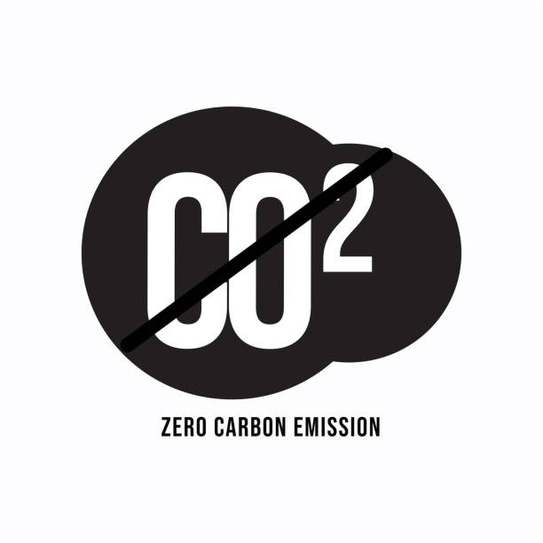 ゼロ炭素放出ベクトルアイコン - 脱炭素点のイラスト素材／クリップアート素材／マンガ素材／アイコン素材