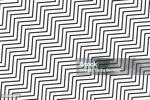 istock Zig-zag abstract background illustration. Black and white colours 1278618649