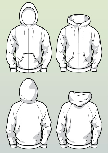 Zip hoodies front and back