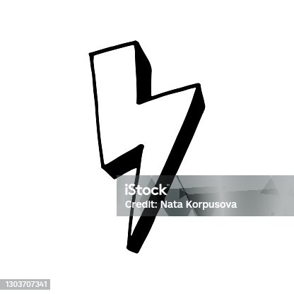 istock Zipper hand-drawing outline doodle. Element Isolated on a white background. Stock vector illustration. 1303707341