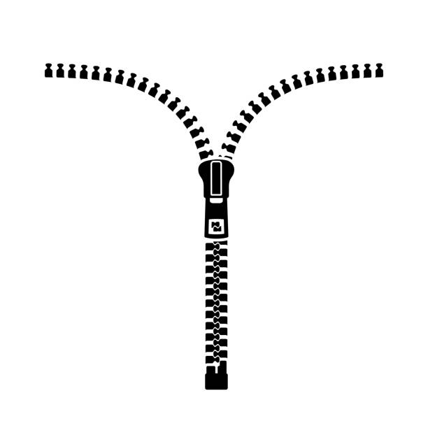 Best Zipper Black White Symbols Illustrations, Royalty-Free Vector ...