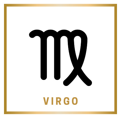 Zodiac Sign Virgo Horoscope Isolated Black Icon On A White Background ...
