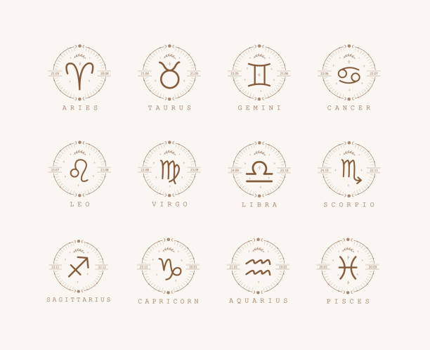 Zodiac signs in boho style. Set of astrological icons isolated on white background. Mystery and esoteric. Horoscope logo vector illustration. Spiritual tarot card Zodiac signs in boho style. Set of astrological icons isolated on white background. Mystery and esoteric. Horoscope logo vector illustration. Spiritual tarot card. pisces stock illustrations
