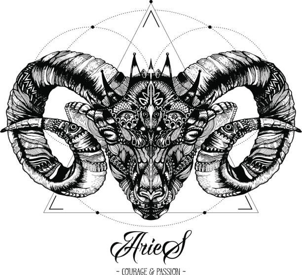 Aries Ram Star Sign Backgrounds Illustrations, Royalty-Free Vector ...