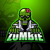 istock Zombie mascot team emblem design 1295201826