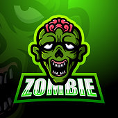 istock Zombie mascot team emblem design 1295201945