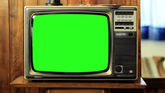 1980s Television With Green Screen.