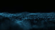 istock 4k clip of Abstract blue wave particle over dark background, digital technology and innovation concept 994280988
