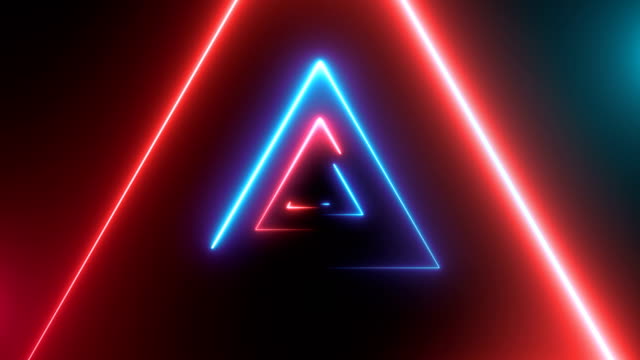 Abstract background with neon triangles