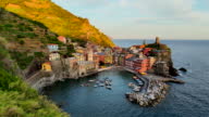 istock Aerial Drone Sunset Scene of Vernazza is a small town in the province of La Spezia, Liguria, northern Italy. It is the second-smallest of the famous Cinque Terre towns frequented by tourists. 1409736152
