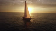 istock Aerial footage of sailboat during sunset. 493259232