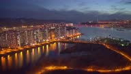 istock Aerial night timelapse of residential area on the coast 1317829411