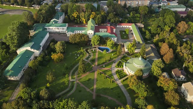 Aerial shot . Ostroh Academy. Ukraine. Ostrog