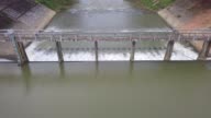 istock Aerial view of Small water's gate or weir of irrigation in countryside, Thailand 925585880