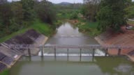istock Aerial view of Small water's gate or weir of irrigation in countryside, Thailand 925590942