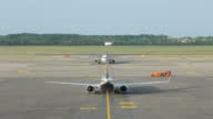 istock Airplane leaving runway prepare for take off 1417484425