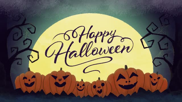 Animated Happy Halloween greeting card