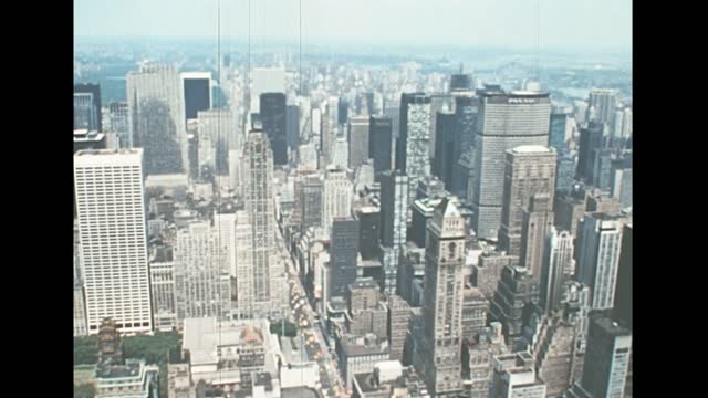 Archival of New York aerial view in 1970s