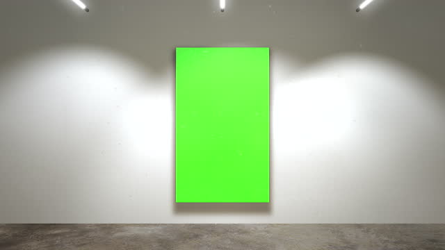 Art gallery with picture mock-up screen frame
